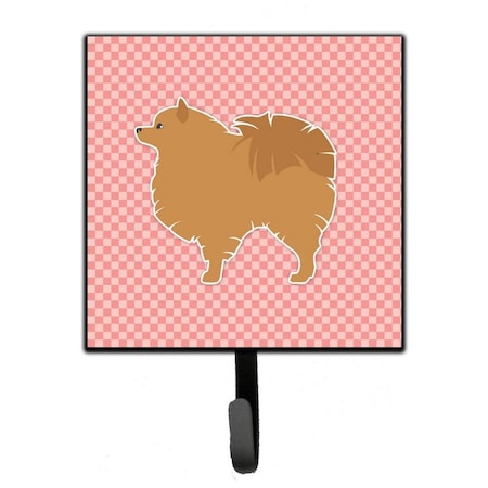 Carolines Treasures Pomeranian Checkerboard Pink Leash or Key Holder BB3642SH4